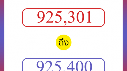 วิธีนับตัวเลขภาษาอังกฤษ 925301 ถึง 925400 เอาไว้คุยกับชาวต่างชาติ