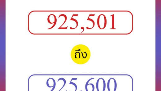 วิธีนับตัวเลขภาษาอังกฤษ 925501 ถึง 925600 เอาไว้คุยกับชาวต่างชาติ