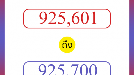 วิธีนับตัวเลขภาษาอังกฤษ 925601 ถึง 925700 เอาไว้คุยกับชาวต่างชาติ