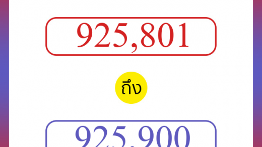 วิธีนับตัวเลขภาษาอังกฤษ 925801 ถึง 925900 เอาไว้คุยกับชาวต่างชาติ