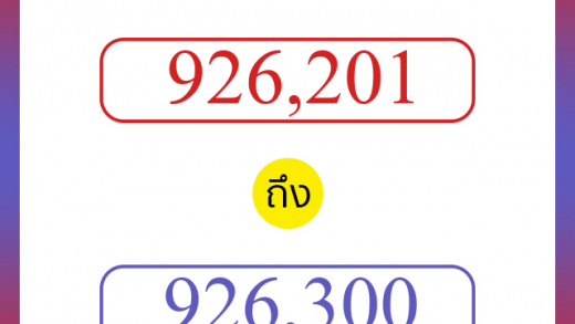 วิธีนับตัวเลขภาษาอังกฤษ 926201 ถึง 926300 เอาไว้คุยกับชาวต่างชาติ