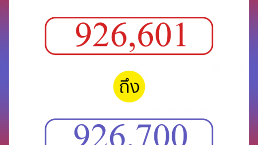 วิธีนับตัวเลขภาษาอังกฤษ 926601 ถึง 926700 เอาไว้คุยกับชาวต่างชาติ