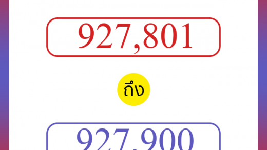 วิธีนับตัวเลขภาษาอังกฤษ 927801 ถึง 927900 เอาไว้คุยกับชาวต่างชาติ