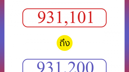 วิธีนับตัวเลขภาษาอังกฤษ 931101 ถึง 931200 เอาไว้คุยกับชาวต่างชาติ