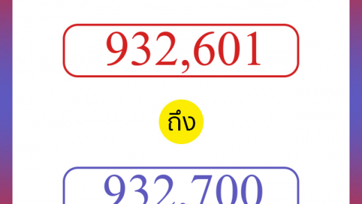 วิธีนับตัวเลขภาษาอังกฤษ 932601 ถึง 932700 เอาไว้คุยกับชาวต่างชาติ