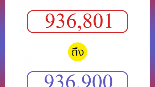 วิธีนับตัวเลขภาษาอังกฤษ 936801 ถึง 936900 เอาไว้คุยกับชาวต่างชาติ