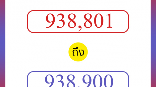 วิธีนับตัวเลขภาษาอังกฤษ 938801 ถึง 938900 เอาไว้คุยกับชาวต่างชาติ