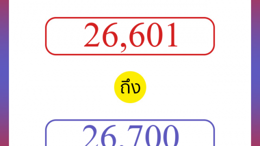 วิธีนับตัวเลขภาษาอังกฤษ 26601 ถึง 26700 เอาไว้คุยกับชาวต่างชาติ