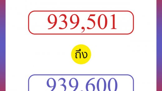 วิธีนับตัวเลขภาษาอังกฤษ 939501 ถึง 939600 เอาไว้คุยกับชาวต่างชาติ
