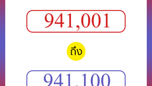 วิธีนับตัวเลขภาษาอังกฤษ 941001 ถึง 941100 เอาไว้คุยกับชาวต่างชาติ