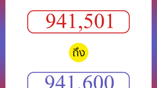 วิธีนับตัวเลขภาษาอังกฤษ 941501 ถึง 941600 เอาไว้คุยกับชาวต่างชาติ