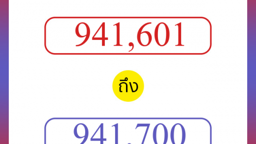 วิธีนับตัวเลขภาษาอังกฤษ 941601 ถึง 941700 เอาไว้คุยกับชาวต่างชาติ