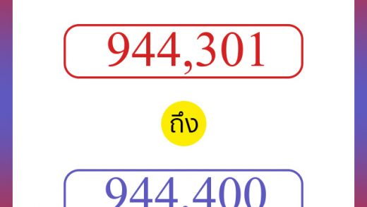 วิธีนับตัวเลขภาษาอังกฤษ 944301 ถึง 944400 เอาไว้คุยกับชาวต่างชาติ