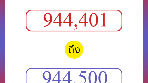 วิธีนับตัวเลขภาษาอังกฤษ 944401 ถึง 944500 เอาไว้คุยกับชาวต่างชาติ