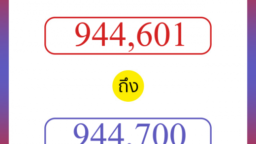 วิธีนับตัวเลขภาษาอังกฤษ 944601 ถึง 944700 เอาไว้คุยกับชาวต่างชาติ