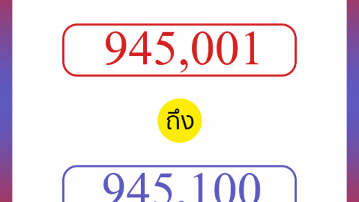 วิธีนับตัวเลขภาษาอังกฤษ 945001 ถึง 945100 เอาไว้คุยกับชาวต่างชาติ