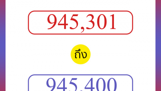 วิธีนับตัวเลขภาษาอังกฤษ 945301 ถึง 945400 เอาไว้คุยกับชาวต่างชาติ