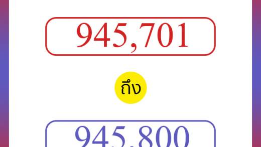 วิธีนับตัวเลขภาษาอังกฤษ 945701 ถึง 945800 เอาไว้คุยกับชาวต่างชาติ