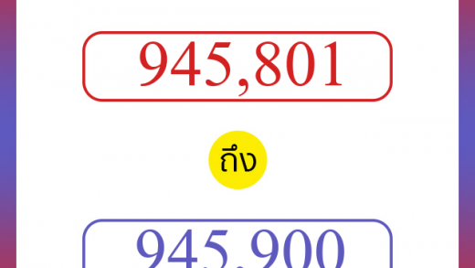 วิธีนับตัวเลขภาษาอังกฤษ 945801 ถึง 945900 เอาไว้คุยกับชาวต่างชาติ