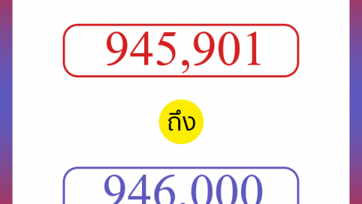 วิธีนับตัวเลขภาษาอังกฤษ 945901 ถึง 946000 เอาไว้คุยกับชาวต่างชาติ