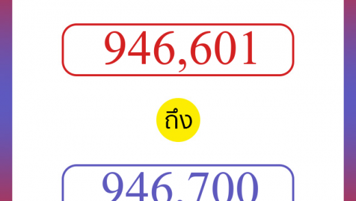 วิธีนับตัวเลขภาษาอังกฤษ 946601 ถึง 946700 เอาไว้คุยกับชาวต่างชาติ