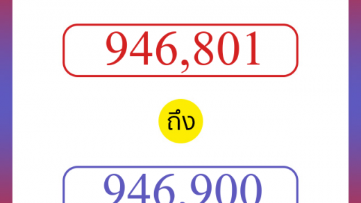 วิธีนับตัวเลขภาษาอังกฤษ 946801 ถึง 946900 เอาไว้คุยกับชาวต่างชาติ