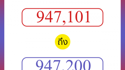 วิธีนับตัวเลขภาษาอังกฤษ 947101 ถึง 947200 เอาไว้คุยกับชาวต่างชาติ