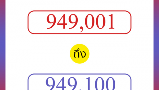 วิธีนับตัวเลขภาษาอังกฤษ 949001 ถึง 949100 เอาไว้คุยกับชาวต่างชาติ