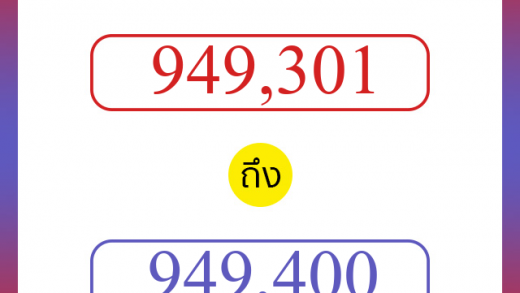 วิธีนับตัวเลขภาษาอังกฤษ 949301 ถึง 949400 เอาไว้คุยกับชาวต่างชาติ