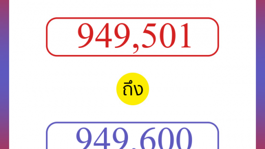 วิธีนับตัวเลขภาษาอังกฤษ 949501 ถึง 949600 เอาไว้คุยกับชาวต่างชาติ