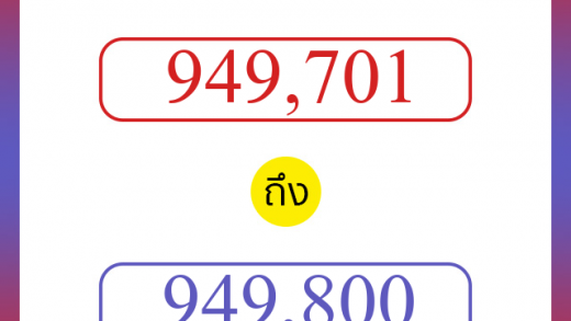 วิธีนับตัวเลขภาษาอังกฤษ 949701 ถึง 949800 เอาไว้คุยกับชาวต่างชาติ