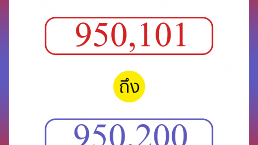 วิธีนับตัวเลขภาษาอังกฤษ 950101 ถึง 950200 เอาไว้คุยกับชาวต่างชาติ