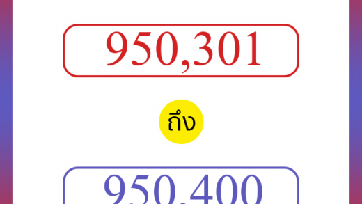 วิธีนับตัวเลขภาษาอังกฤษ 950301 ถึง 950400 เอาไว้คุยกับชาวต่างชาติ