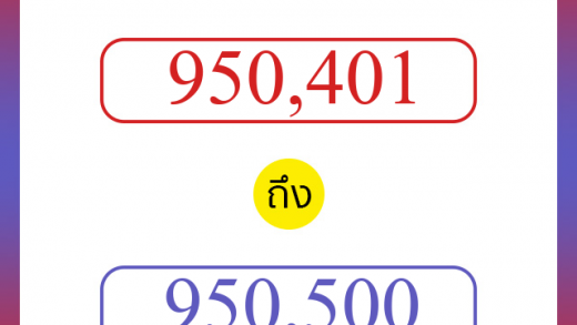 วิธีนับตัวเลขภาษาอังกฤษ 950401 ถึง 950500 เอาไว้คุยกับชาวต่างชาติ