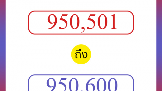 วิธีนับตัวเลขภาษาอังกฤษ 950501 ถึง 950600 เอาไว้คุยกับชาวต่างชาติ