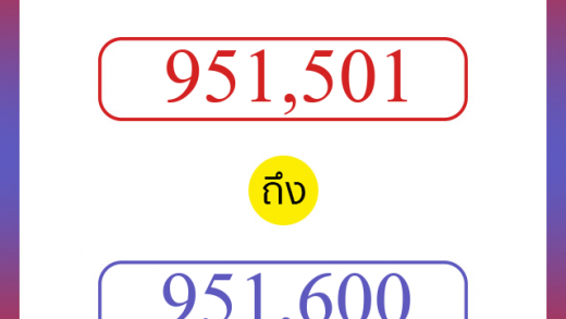 วิธีนับตัวเลขภาษาอังกฤษ 951501 ถึง 951600 เอาไว้คุยกับชาวต่างชาติ