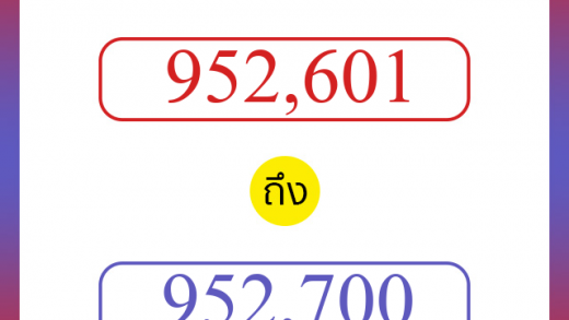 วิธีนับตัวเลขภาษาอังกฤษ 952601 ถึง 952700 เอาไว้คุยกับชาวต่างชาติ