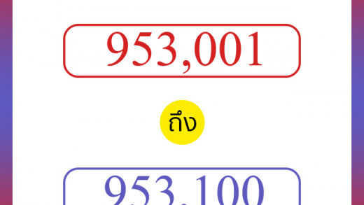 วิธีนับตัวเลขภาษาอังกฤษ 953001 ถึง 953100 เอาไว้คุยกับชาวต่างชาติ