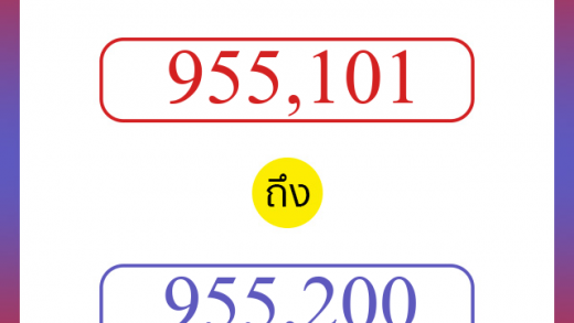 วิธีนับตัวเลขภาษาอังกฤษ 955101 ถึง 955200 เอาไว้คุยกับชาวต่างชาติ