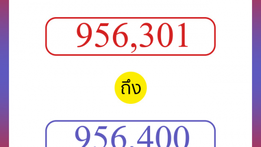 วิธีนับตัวเลขภาษาอังกฤษ 956301 ถึง 956400 เอาไว้คุยกับชาวต่างชาติ