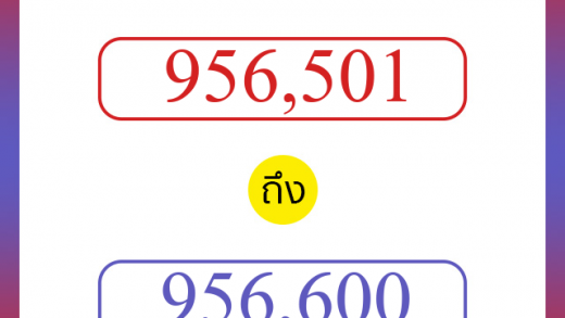 วิธีนับตัวเลขภาษาอังกฤษ 956501 ถึง 956600 เอาไว้คุยกับชาวต่างชาติ