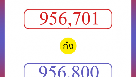 วิธีนับตัวเลขภาษาอังกฤษ 956701 ถึง 956800 เอาไว้คุยกับชาวต่างชาติ