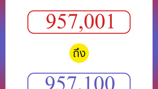 วิธีนับตัวเลขภาษาอังกฤษ 957001 ถึง 957100 เอาไว้คุยกับชาวต่างชาติ