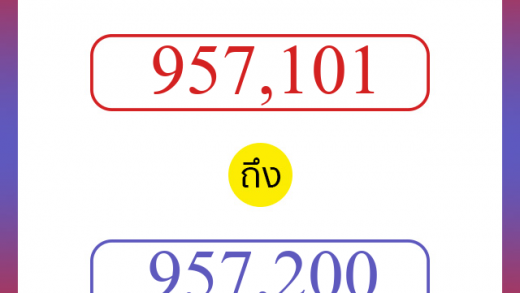วิธีนับตัวเลขภาษาอังกฤษ 957101 ถึง 957200 เอาไว้คุยกับชาวต่างชาติ
