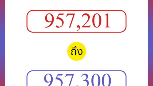 วิธีนับตัวเลขภาษาอังกฤษ 957201 ถึง 957300 เอาไว้คุยกับชาวต่างชาติ