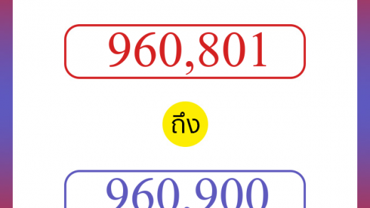 วิธีนับตัวเลขภาษาอังกฤษ 960801 ถึง 960900 เอาไว้คุยกับชาวต่างชาติ