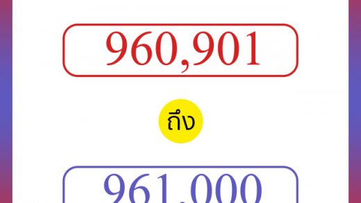 วิธีนับตัวเลขภาษาอังกฤษ 960901 ถึง 961000 เอาไว้คุยกับชาวต่างชาติ