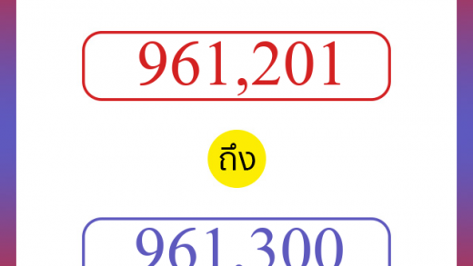 วิธีนับตัวเลขภาษาอังกฤษ 961201 ถึง 961300 เอาไว้คุยกับชาวต่างชาติ