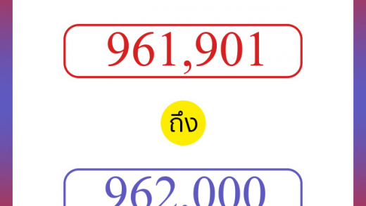 วิธีนับตัวเลขภาษาอังกฤษ 961901 ถึง 962000 เอาไว้คุยกับชาวต่างชาติ
