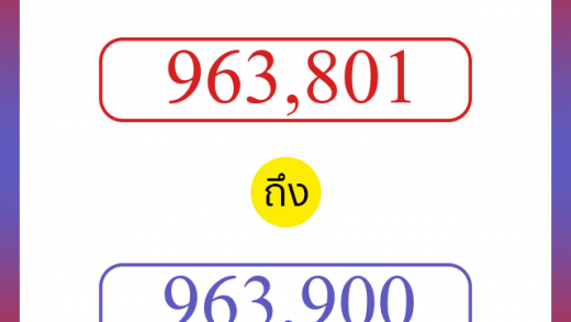 วิธีนับตัวเลขภาษาอังกฤษ 963801 ถึง 963900 เอาไว้คุยกับชาวต่างชาติ